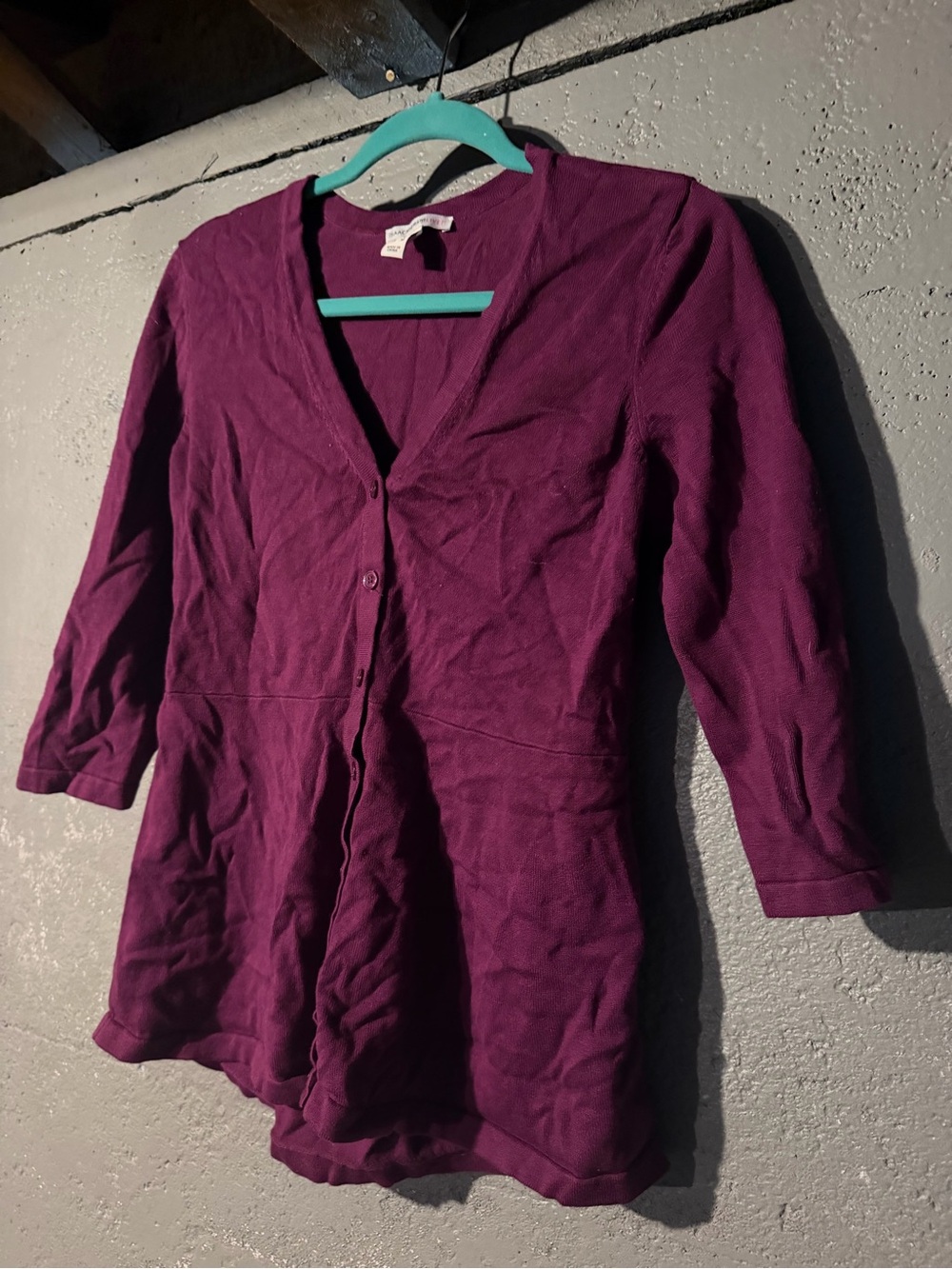 Isaac Mizrahi Deep Plum Button-Front Tunic Top